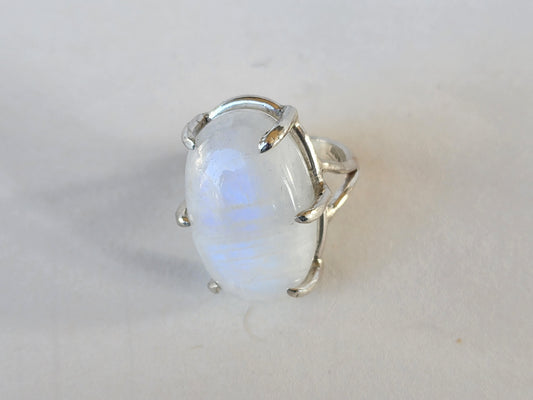 Moonstone Wunjo (Joy) Hidden Rune Ring
