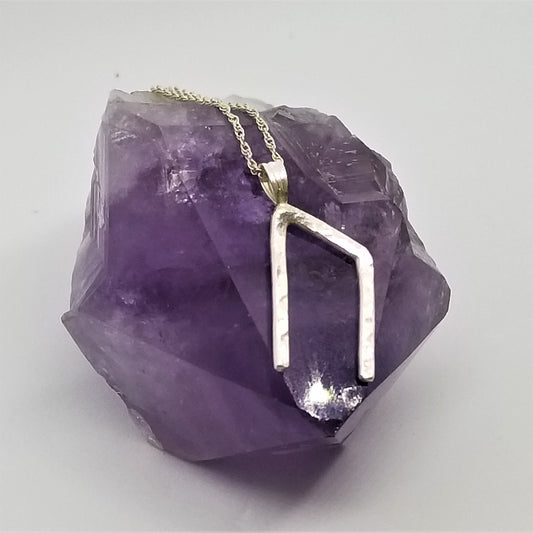 Uruz Rune Sterling Silver Pendant - Physical Health, Strength, Courage - Elder Futhark Runes