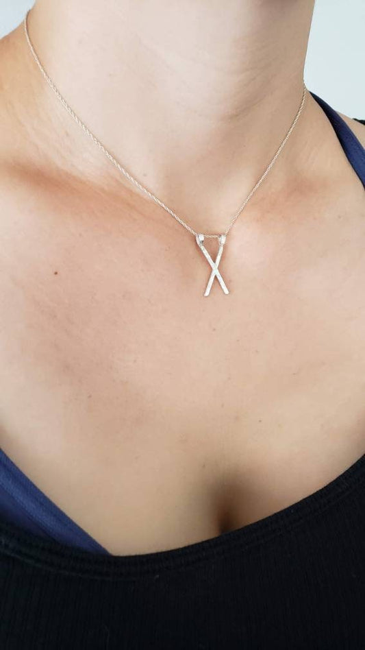 Gebo Gift Rune Sterling Silver Pendant - Generosity, Love, Partnership, Unity - Elder Futhark Runes