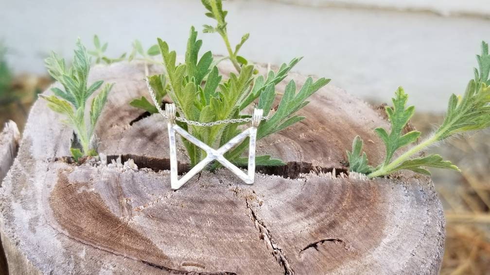 Dagaz Rune Sterling Silver Pendant - Dawning, Breakthroughs, New Beginnings - Elder Futhark Runes