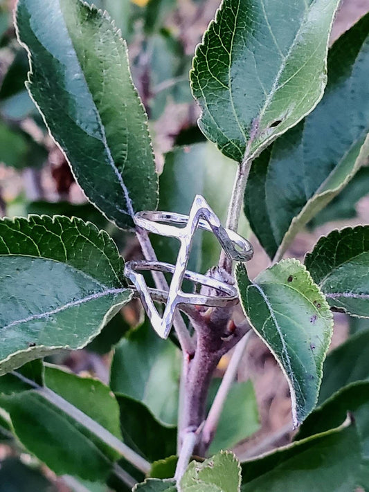 Eywas Eihwaz Sterling Silver Rune Ring - Elder Futhark Runes - Made to Order