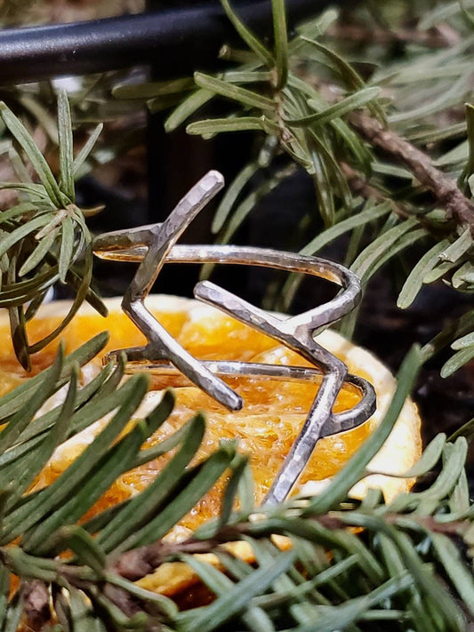 Jera Sterling Silver Rune Ring - Harvest and Reward, Peace, Fertility - Elder Futhark Runes - Made to Order