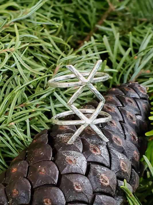 Inguz Ingwaz Sterling Silver Rune Ring - Fertility, Growth, New Beginnings - Elder Futhark Runes - Made to Order