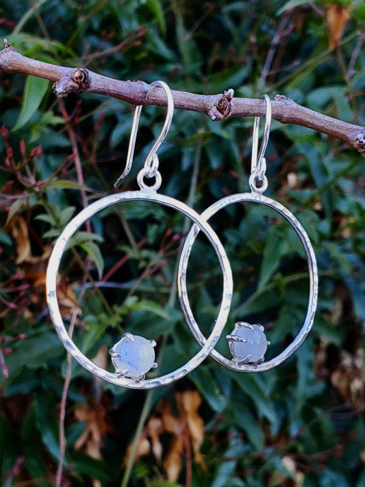 Moondrop Earrings - Large Round Moonstone Earrings