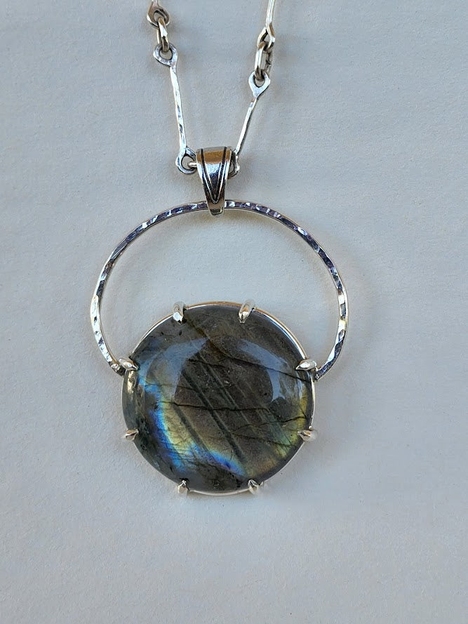 Labradorite Halo Pendant