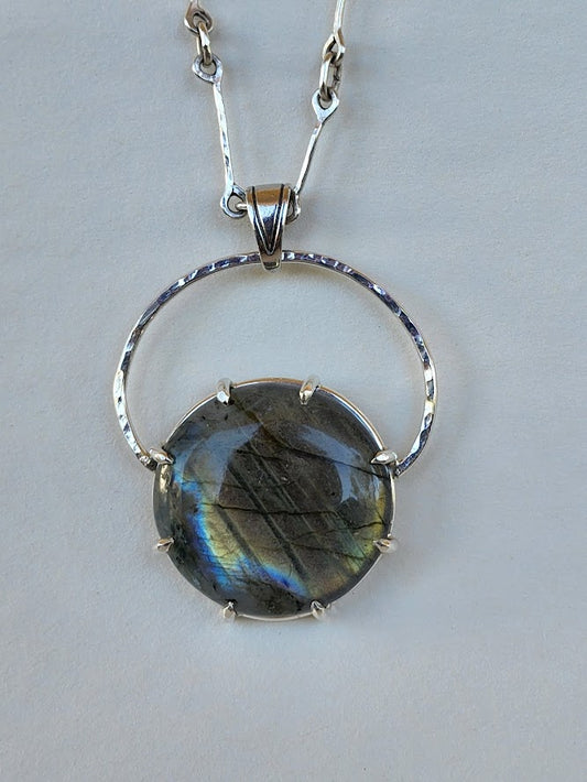 Labradorite Halo Pendant