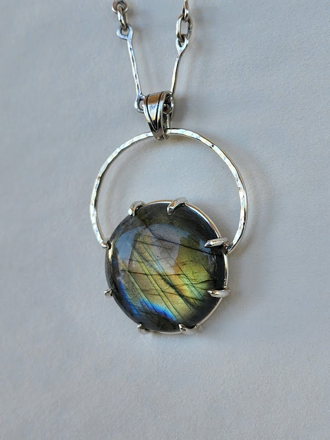 Labradorite Halo Pendant