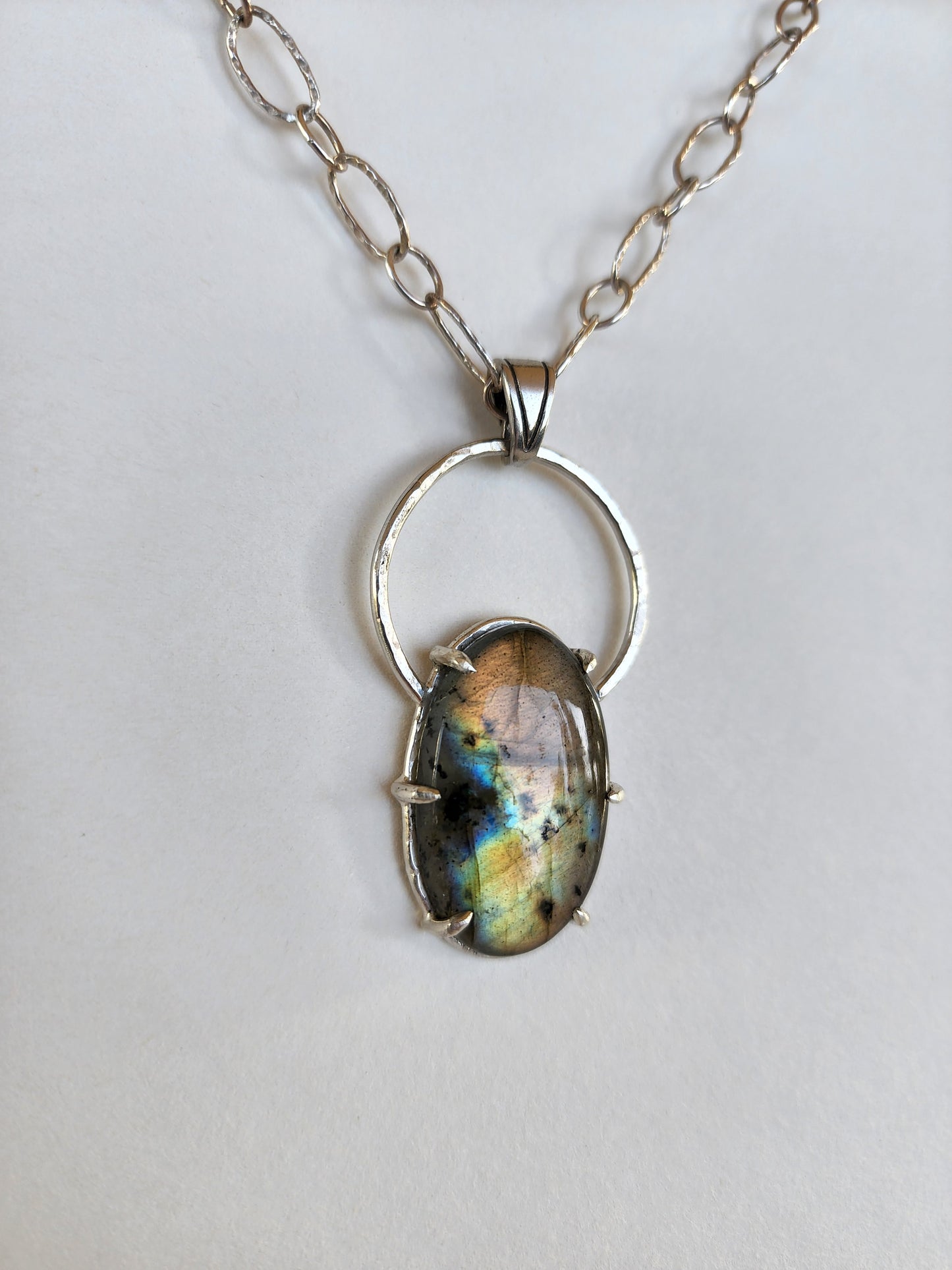 Labradorite Algiz Hidden Rune Pendant