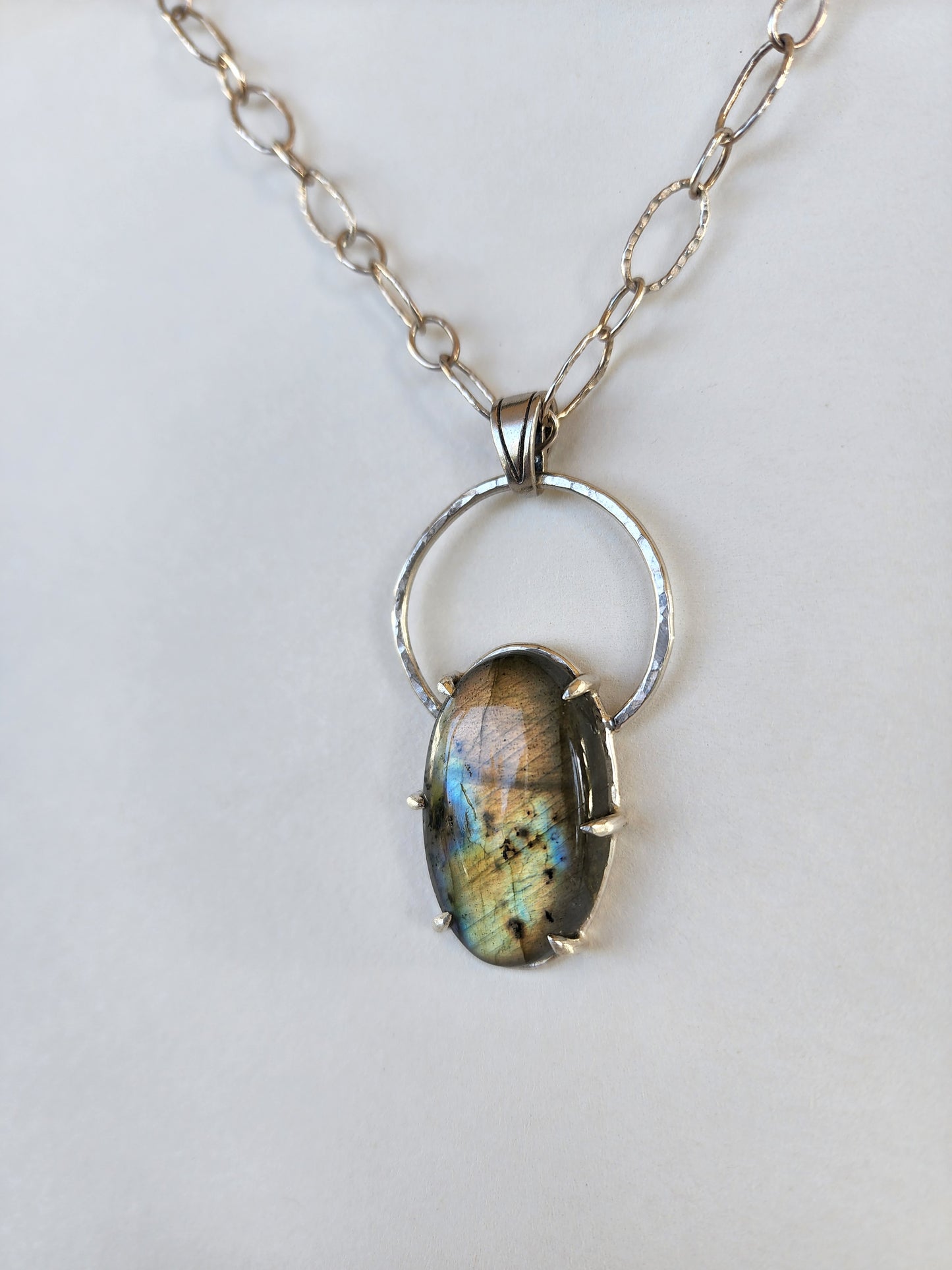 Labradorite Algiz Hidden Rune Pendant