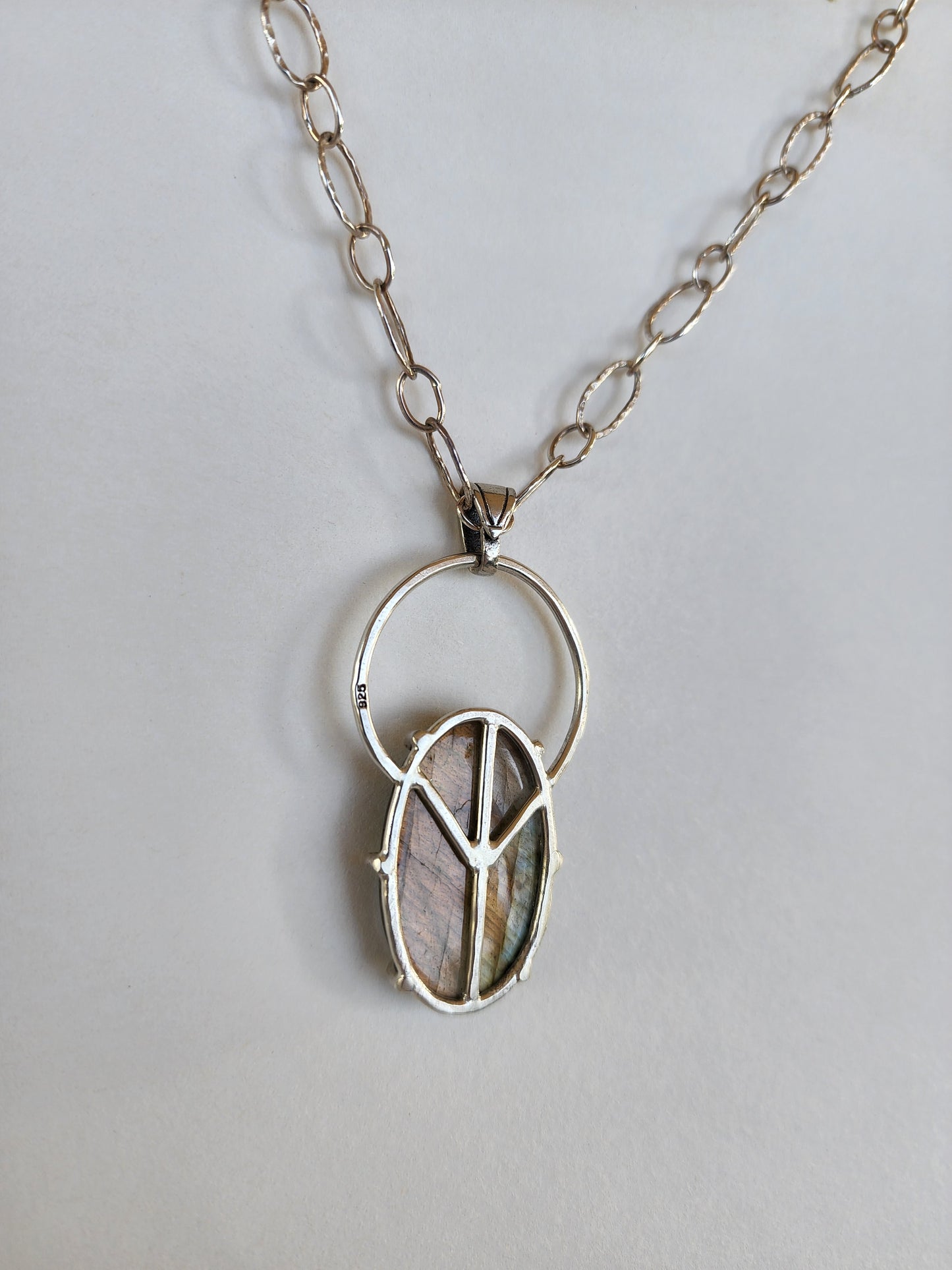 Labradorite Algiz Hidden Rune Pendant
