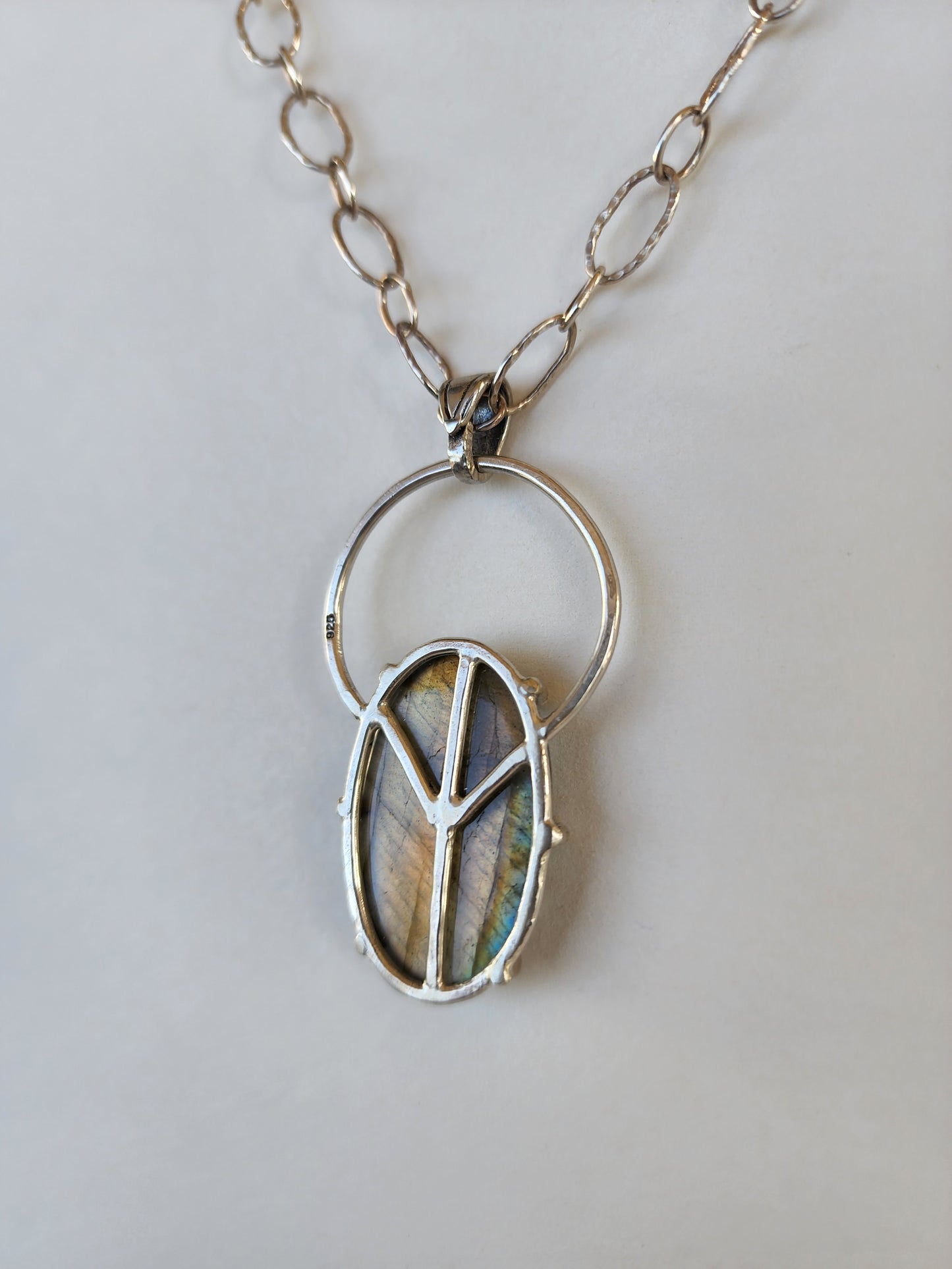 Labradorite Algiz Hidden Rune Pendant