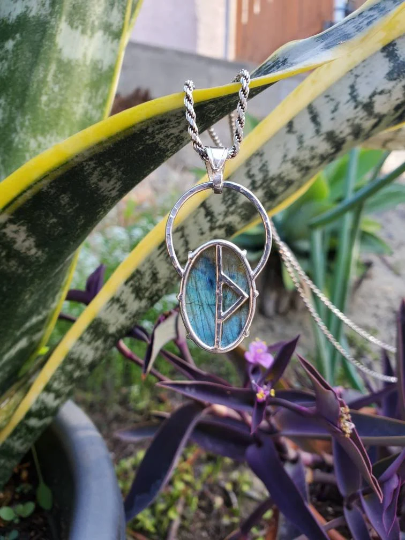 Labradorite Hidden Rune Pendant