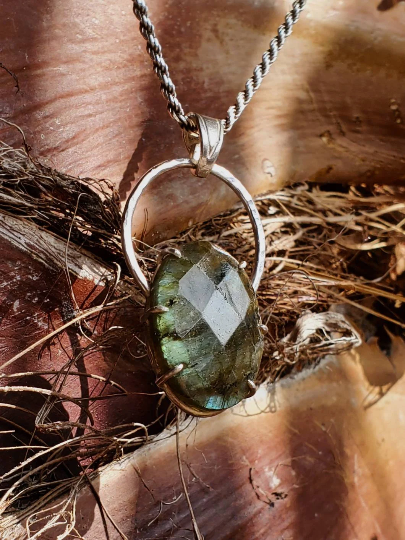Labradorite Hidden Rune Pendant