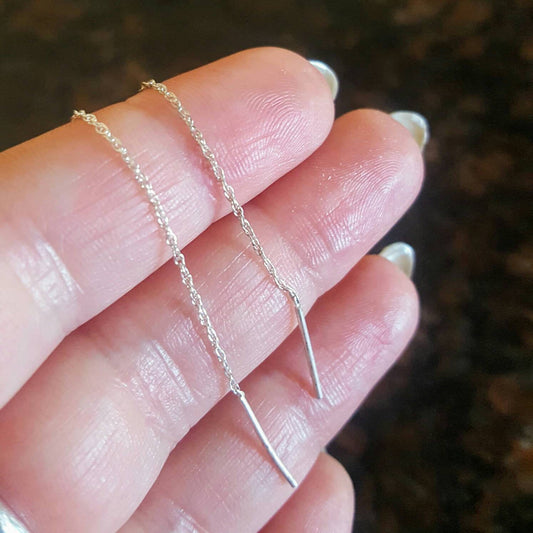3" Flexible Sterling Silver Twist Chain Threaders