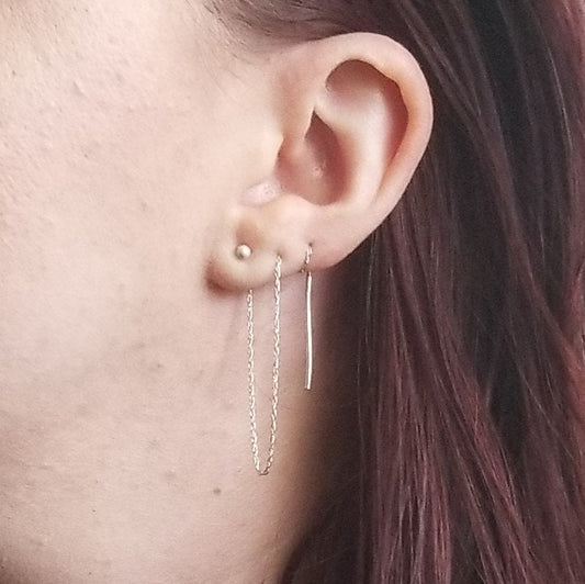 Flexible Sterling Silver Twist Chain Threaders
