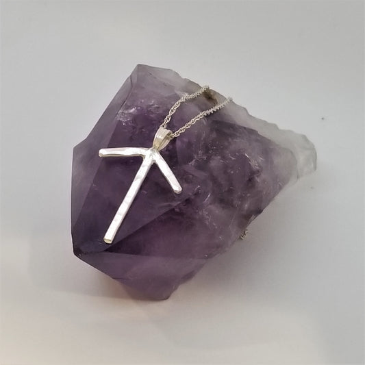 Teiwaz Tiwaz Rune Sterling Silver Pendant - Elder Futhark Runes