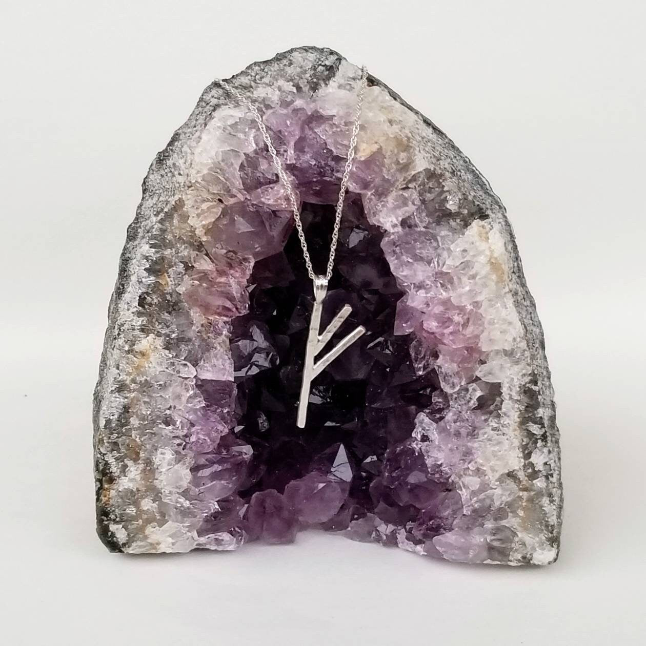 Fehu Sterling Silver Rune Pendant - Wealth, Luck, Abundance - Elder Futhark Runes