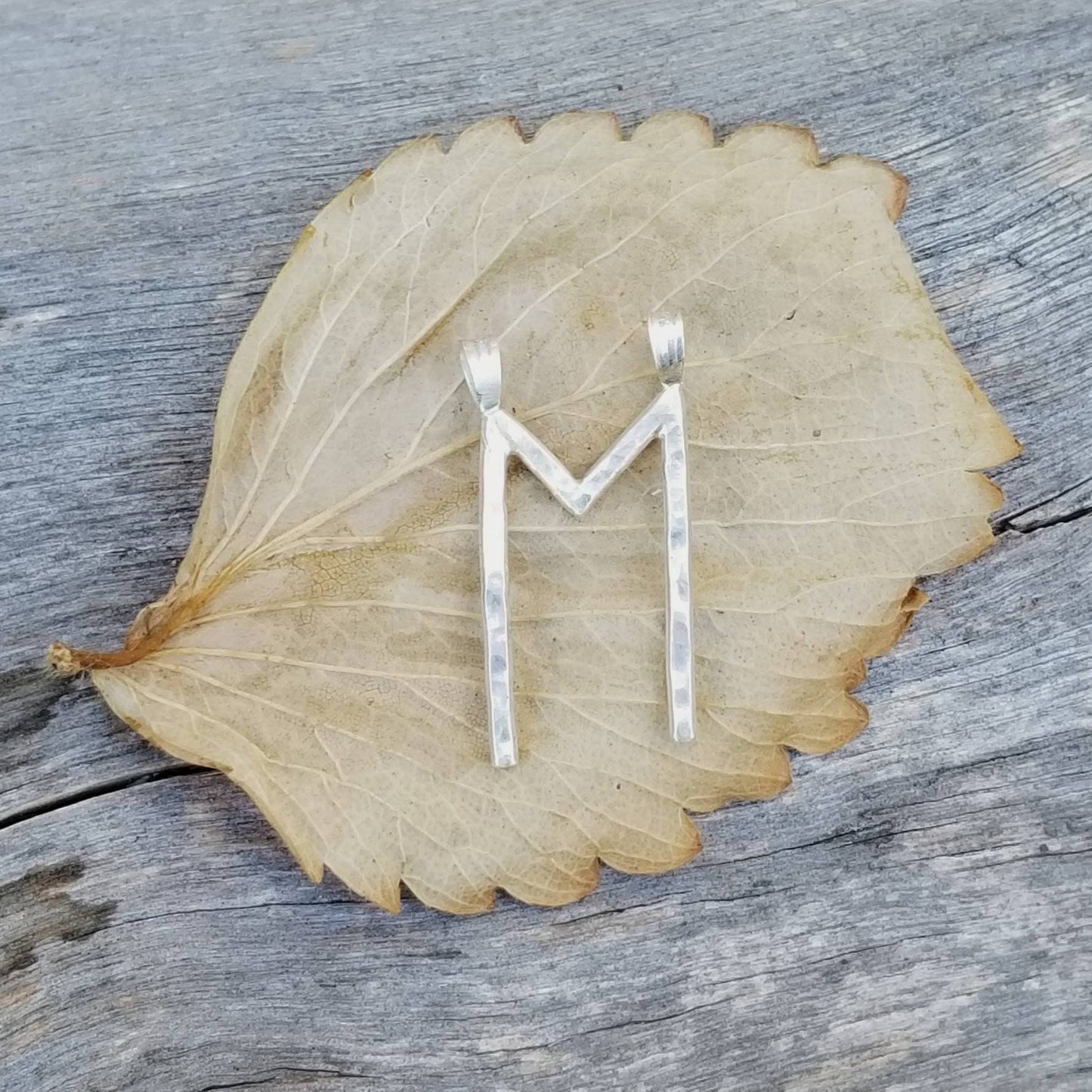 Ehwaz Horse Rune Sterling Silver Pendant - Elder Futhark Runes