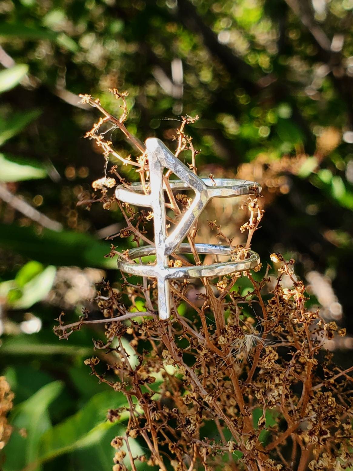 Wunjo Rune Sterling Silver Ring - Joy, Self Esteem, Boundaries - Elder Futhark Runes - Made to Order