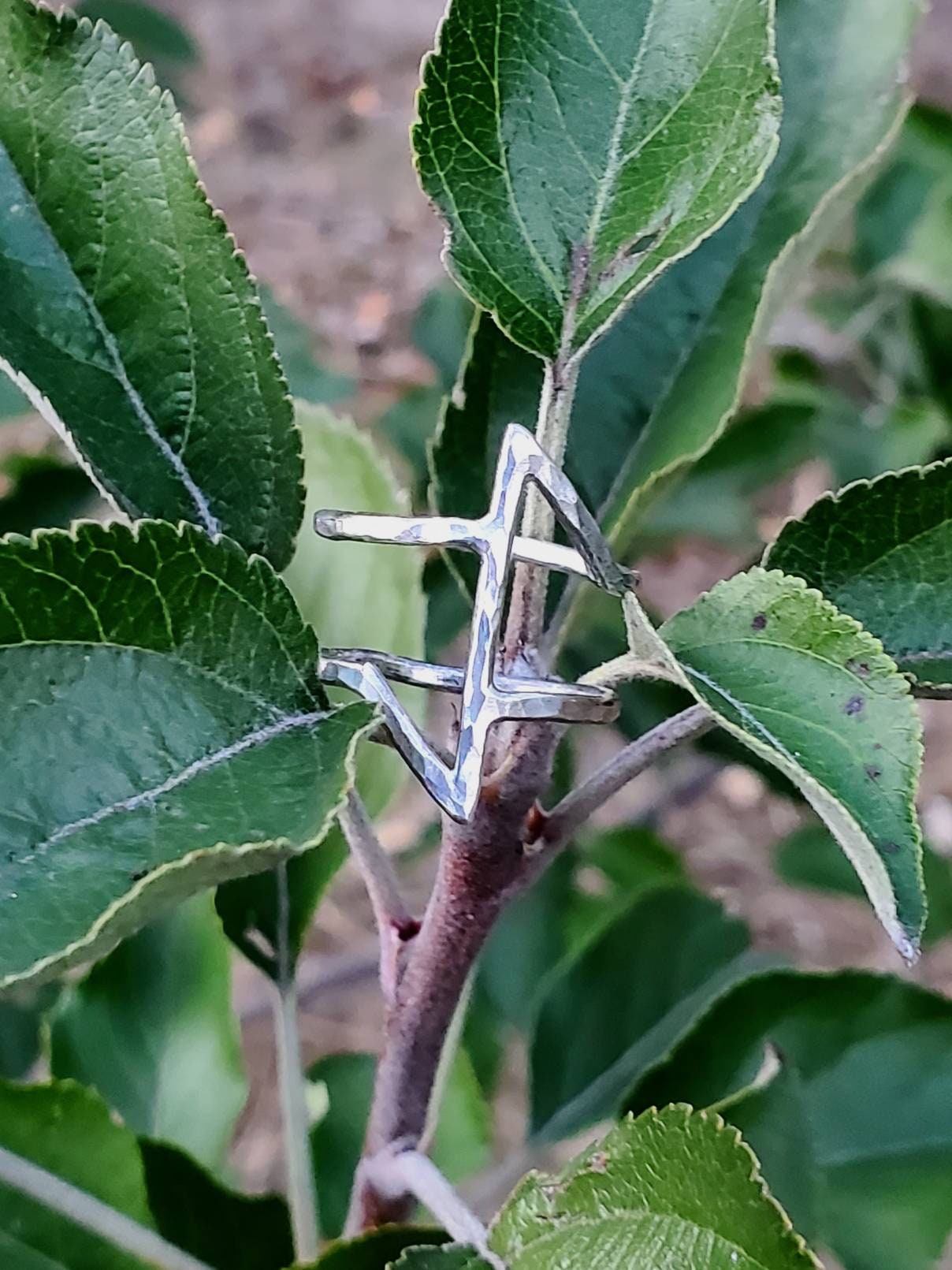 Eywas Eihwaz Sterling Silver Rune Ring - Elder Futhark Runes - Made to Order