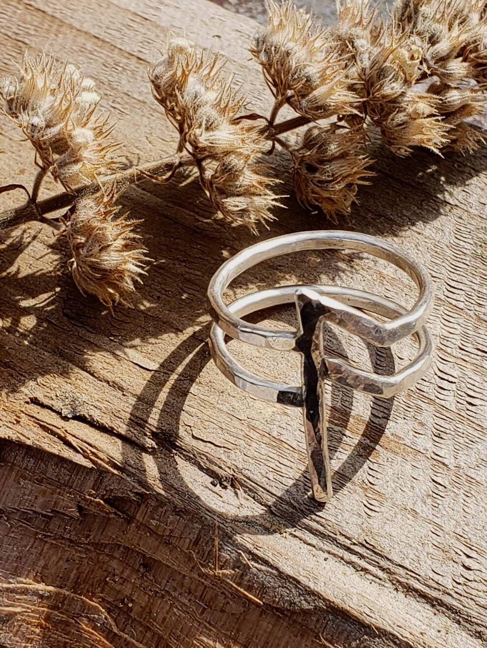 Ansuz Sterling Silver Rune Ring - Wisdom, Healing, Communication, Inspiration - Elder Futhark Runes - Made to Order