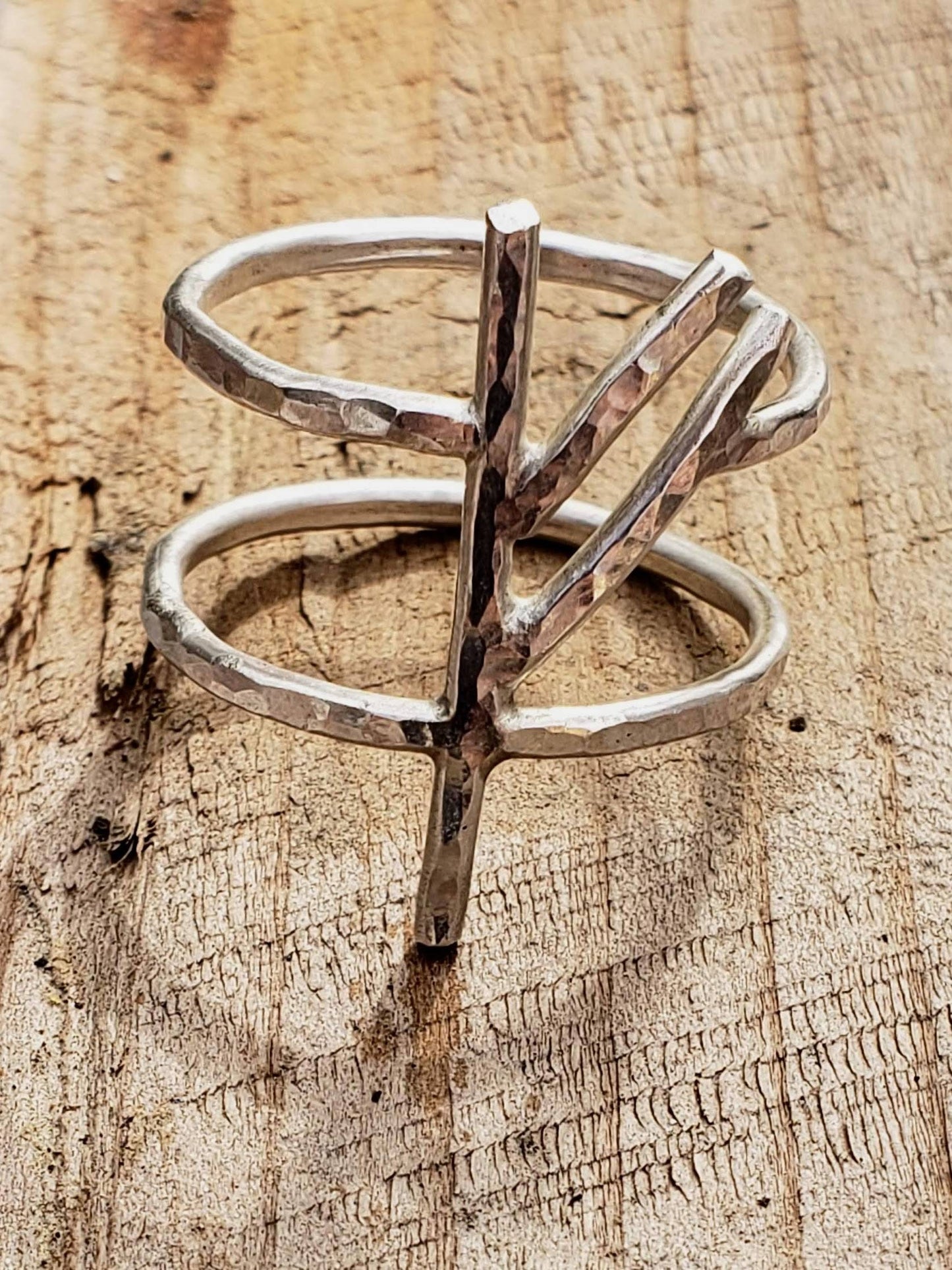 Fehu Sterling Silver Rune Ring - Wealth, Luck, Abundance
