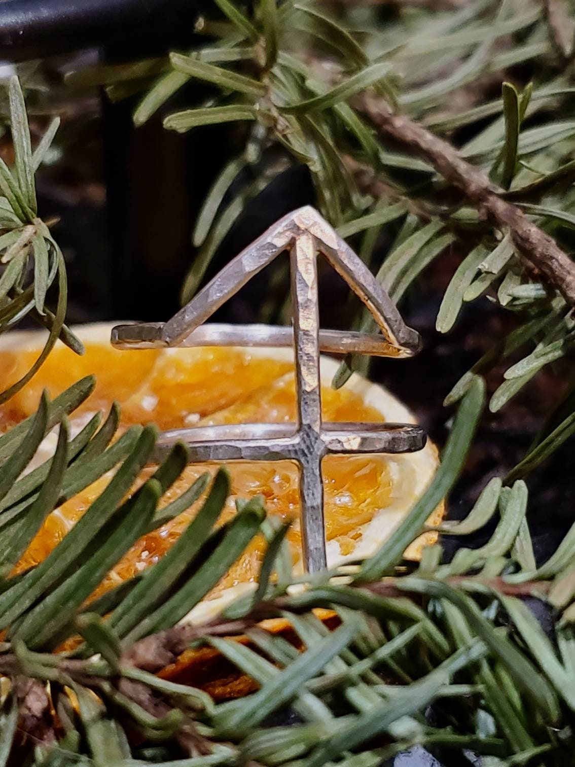 Teiwaz Tiwaz Sterling Silver Rune Ring - Rightness,  Guide, Balance - Elder Futhark Runes - Made to Order