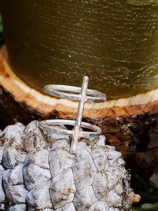 Ise Isa Sterling Silver Rune Ring in Size 5 1/2 - Stillness, Self Control, Focus - Elder Futhark Runes