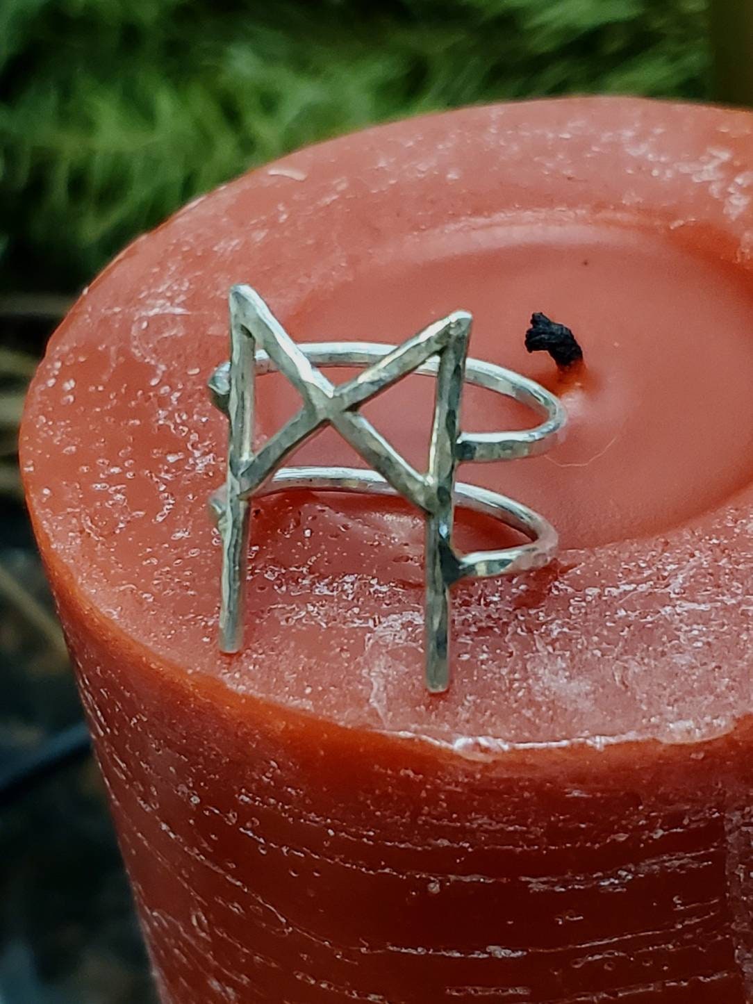 Mannaz Sterling Silver Rune Ring - Self-Improvement, Mankind, Mastery - Elder Futhark Runes - Made to Order