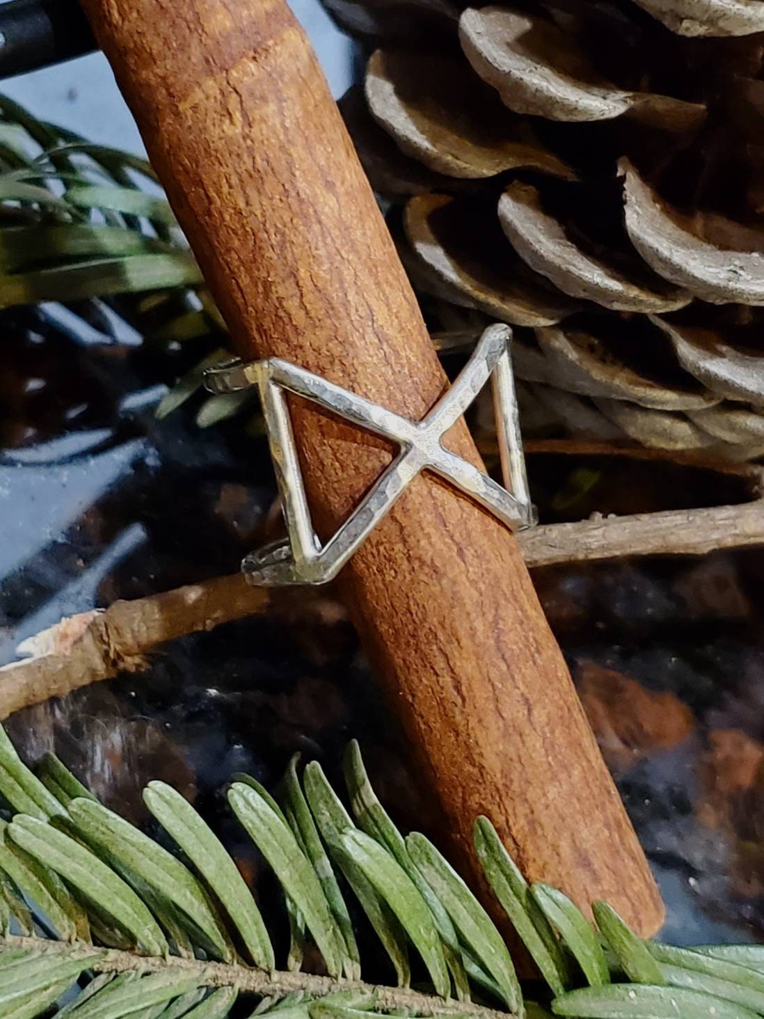 Dagaz Sterling Silver Rune Ring - Dawning, Breakthroughs, New Beginnings - Elder Futhark Runes - Made to Order