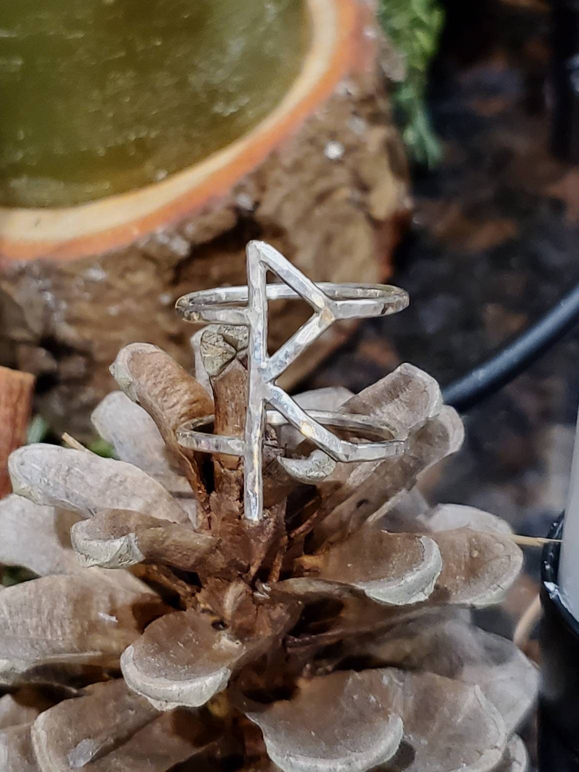 Raido Raidho Sterling Silver Rune Ring - Movement, Journeys, Opportunities - Elder Futhark Runes - Made to Order
