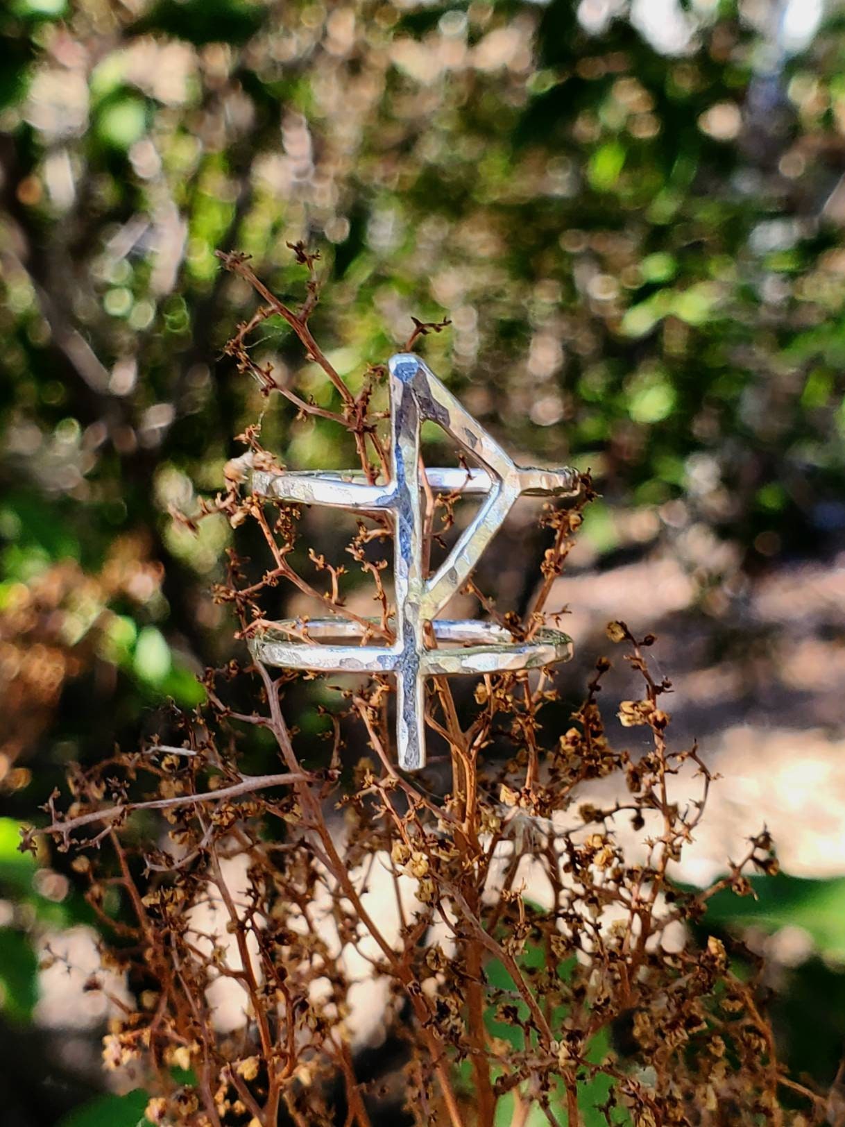 Wunjo Rune Sterling Silver Ring - Joy, Self Esteem, Boundaries - Elder Futhark Runes - Made to Order