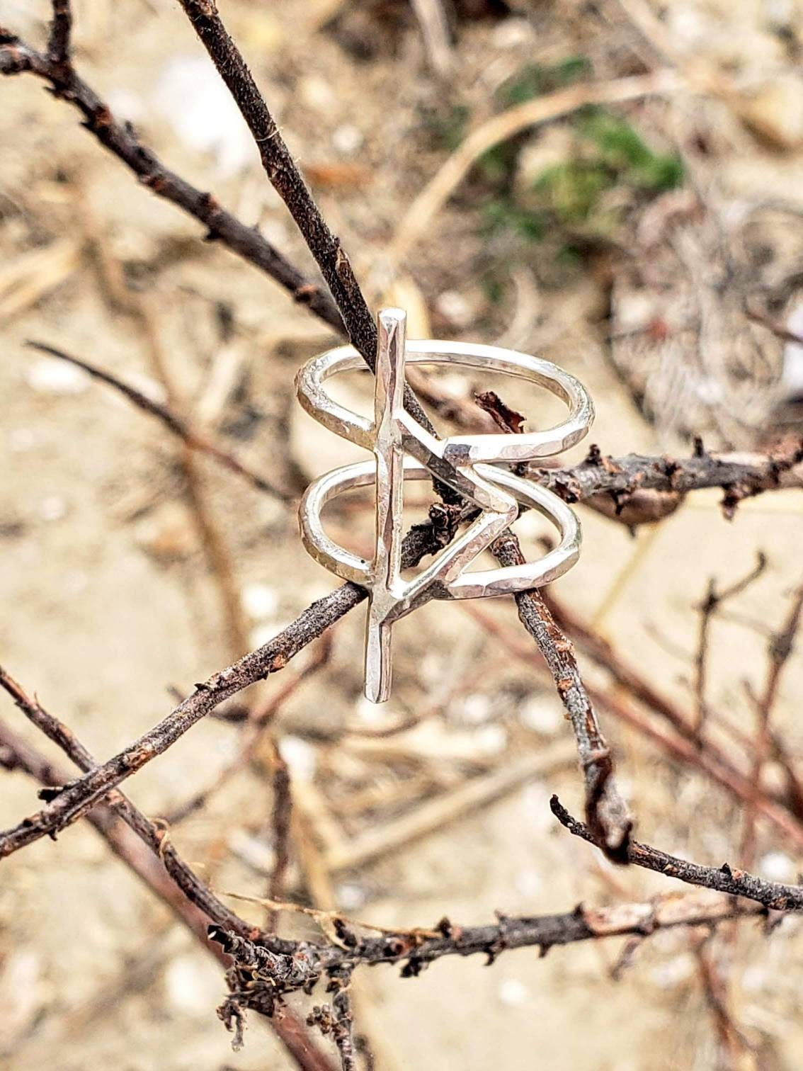 Thurisaz Sterling Silver Ring - Protection, Defense or Attack, Resistance, Protest Elder Futhark Runes - Made to Order