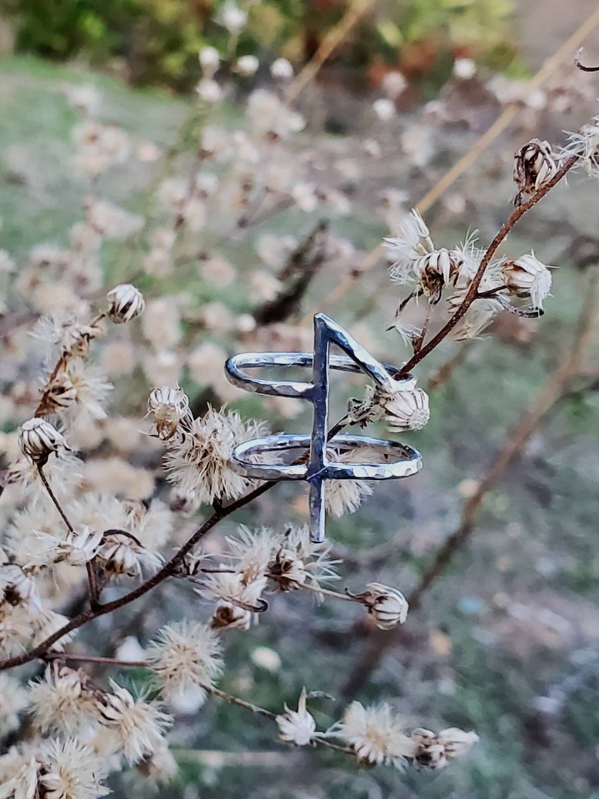 Lagu Laguz Sterling Silver Rune Ring - Flow, Psychic Energy, Dreams - Elder Futhark Runes - Made to Order