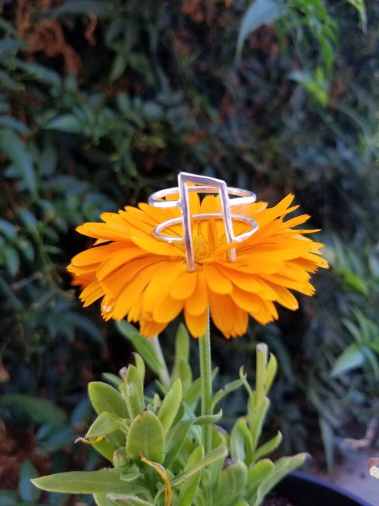 Uruz Sterling Silver Rune Ring - Physical Health, Strength, Courage - Elder Futhark Runes - Made to Order