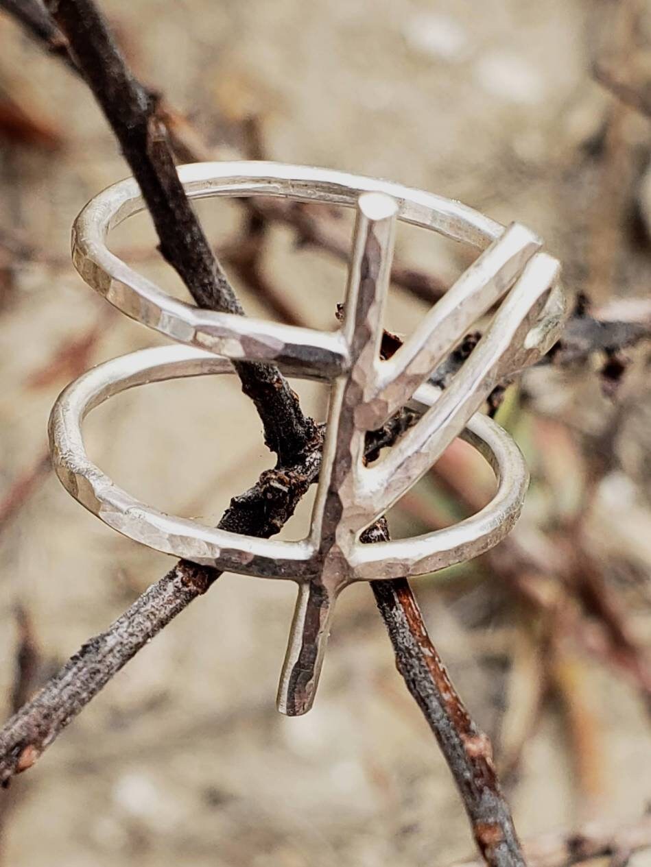 Fehu Sterling Silver Rune Ring - Wealth, Luck, Abundance