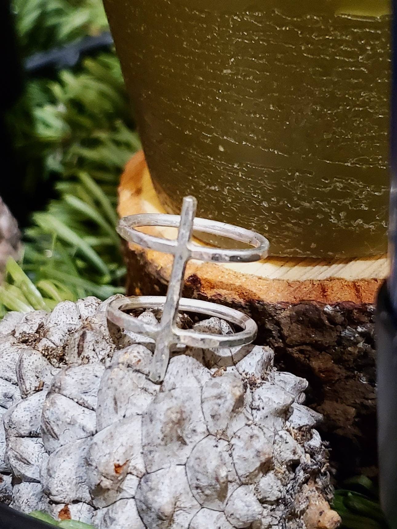 Ise Isa Sterling Silver Rune Ring - Stillness, Self Control, Focus - Elder Futhark Runes - Made to Order