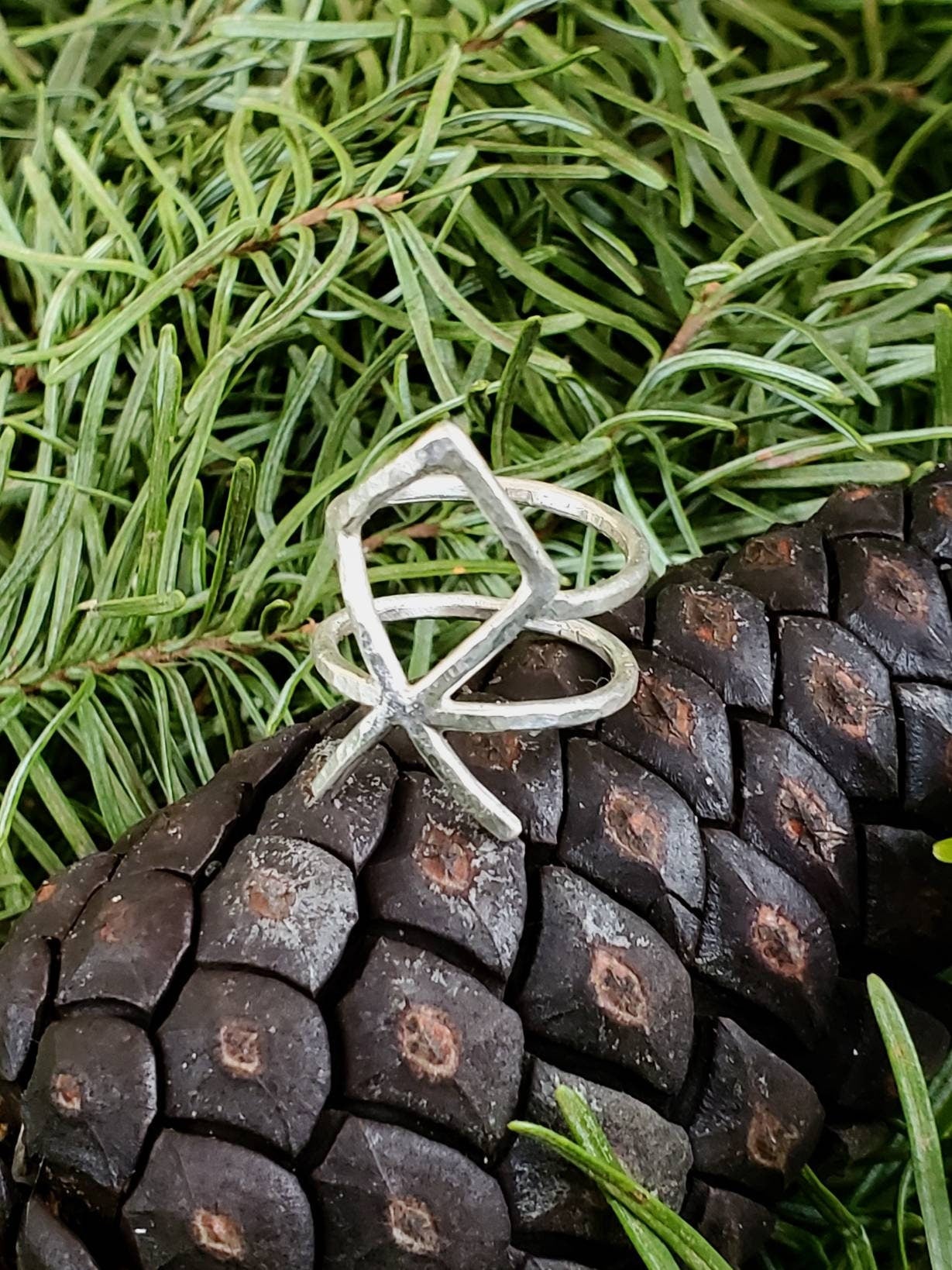 Othala Sterling Silver Rune Ring - Goddess, Home, Plenty, Family - Elder Futhark Runes - Made to Order