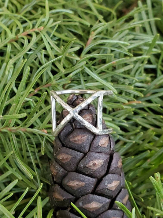 Dagaz Sterling Silver Rune Ring - Dawning, Breakthroughs, New Beginnings - Elder Futhark Runes - Made to Order