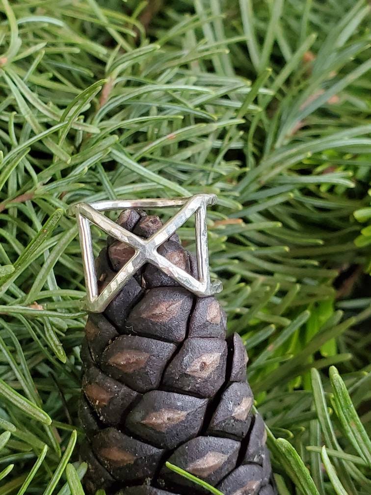 Dagaz Sterling Silver Rune Ring - Dawning, Breakthroughs, New Beginnings - Elder Futhark Runes - Made to Order