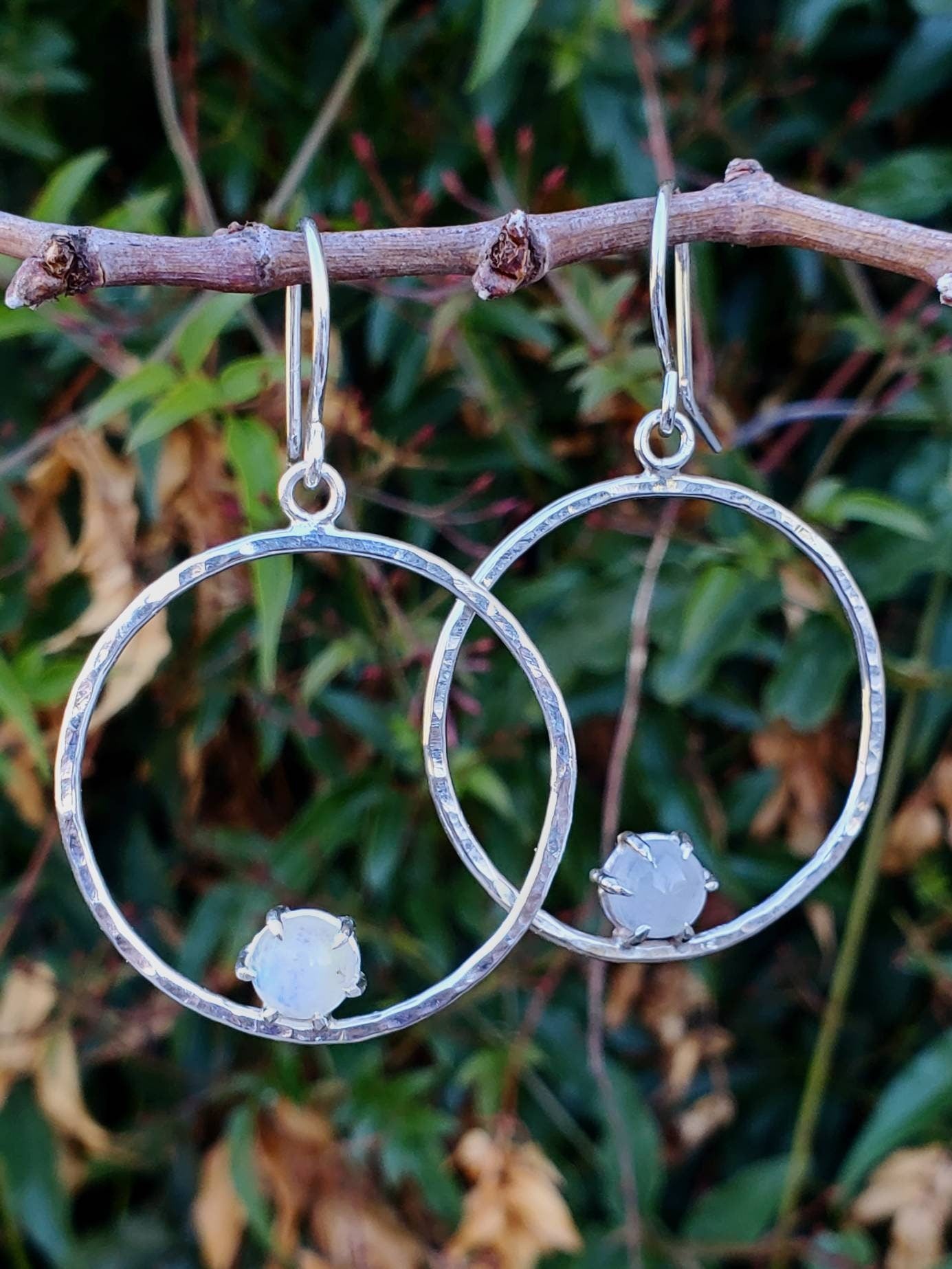 Moondrop Earrings - Large Round Moonstone Earrings