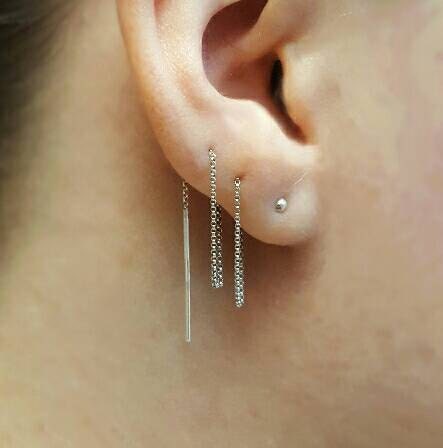 Delicate sterling silver threader earrings